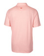 Back View of Cutter & Buck Cardinal Red Pike Double Dot Print Stretch Mens Big and Tall Work Polo