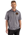 Houston Dynamo FC Cutter & Buck Pike Recycled Lattice Print Mens Big & Tall Polo Black Front