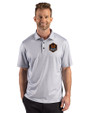Houston Dynamo FC Cutter & Buck Pike Recycled Lattice Print Mens Big & Tall Polo Elemental Grey Front