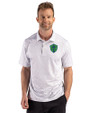 Seattle Sounders FC Cutter & Buck Pike Recycled Fern Print Mens Polo Polished Medium Gray Front