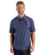 St. Louis City SC Cutter & Buck Pike Recycled Fern Print Mens Polo Navy Blue Front