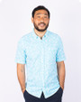 Reach Oxford Print Button Front S/S SUB PRO_HG 2