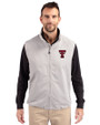 Texas Tech Red Raiders Cutter & Buck Charter Recycled Packable Mens Big & Tall Full Zip Vest Polished Medium Gray Front