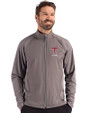 Texas Tech Red Raiders Alumni Cutter & Buck Adapt Recycled Soft Knit Stretch Mens Hybrid Full Zip Jacket Elemental Grey Front
