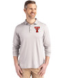 Texas Tech Red Raiders College Vault Cutter & Buck Coastline Recycled Double Peached Mens Long Sleeve Polo CONCRETE Front
