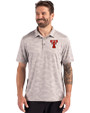 Texas Tech Red Raiders College Vault Cutter & Buck Coastline Recycled Double Peached Camo Print Mens Polo CONCRETE Front