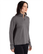 Texas Tech Red Raiders Alumni Cutter & Buck Forge Recycled Four-Way Stretch Womens Quarter Zip Pullover Dark Black Heather Side