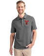 Texas Tech Red Raiders College Vault Cutter & Buck Advantage Epic Confidence Recycled Tri-Blend Pique Mens Big & Tall Polo Elemental Grey Front