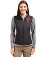 Texas Tech Red Raiders College Vault Cutter & Buck Stealth Recycled Hybrid Quilted Womens Windbreaker Jacket Black Front