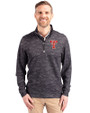 Texas Tech Red Raiders College Vault Cutter & Buck Traverse Recycled Smooth Stretch Mens Camo Quarter Zip Pullover Black Front