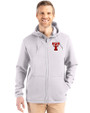 Texas Tech Red Raiders College Vault Cutter & Buck Roam Recycled Buttery-Soft Knit Mens Full Zip Hooded Jacket Solitare Front
