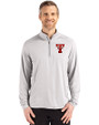 Texas Tech Red Raiders College Vault Cutter & Buck Coastline Recycled Double Peached Mens Quarter Zip Pullover CONCRETE Front