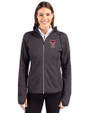 Texas Tech Red Raiders Cutter & Buck Mainsail Sweater-Knit Womens Full Zip Hooded Jacket Charcoal Heather Front