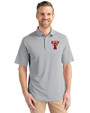 Texas Tech Red Raiders College Vault Cutter & Buck Virtue Epic Confidence Recycled Pique Mens Big & Tall Polo Polished Medium Gray Front