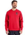 Texas Tech Red Raiders Cutter & Buck Roam Recycled Buttery-Soft Knit Mens Crew Neck Pullover Red Front