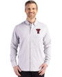Texas Tech Red Raiders Cutter & Buck Skyline Recycled Gingham Mens Big & Tall Long Sleeve Button Down  Dress Shirt Concrete/White Front
