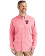 Texas Tech Red Raiders Cutter & Buck Skyline Recycled Gingham Mens Big & Tall Long Sleeve Button Down  Dress Shirt Red/White Front