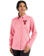 Texas Tech Red Raiders College Vault Cutter & Buck Skyline Recycled Gingham Womens Long Sleeve Spread Collar Dress Shirt Red/White Front
