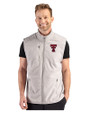 Texas Tech Red Raiders Cutter & Buck Hunts Point Recycled Fleece Mens Hybrid Full Zip Vest Polished Medium Gray Front