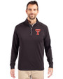 Texas Tech Red Raiders College Vault Cutter & Buck Adapt Recycled Soft Knit Stretch  Mens Big & Tall Quarter Zip Pullover Black Front