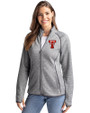 Texas Tech Red Raiders College Vault Cutter & Buck Mainsail Sweater-Knit Womens Full Zip Jacket Polished Heather Front