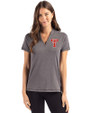 Texas Tech Red Raiders College Vault Cutter & Buck Forge Recycled Four-Way Stretch Heathered Womens Blade Top Dark Black Heather Front