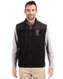 Texas Tech Red Raiders Alumni Cutter & Buck Cascade Epic Comfort Recycled Sherpa Fleece Mens Big & Tall Full Zip Vest Black Front