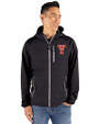 Texas Tech Red Raiders College Vault Cutter & Buck Rainier Recycled Insulated Hybrid Puffer Mens Full Zip Jacket Black Front
