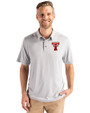 Texas Tech Red Raiders College Vault Cutter & Buck Coastline Recycled Double Peached Mens Polo CONCRETE Front