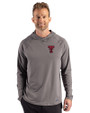 Texas Tech Red Raiders Cutter & Buck Prospect Recycled Featherlight Stretch Mens Big & Tall Hooded Pullover Elemental Grey Front