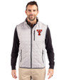 Texas Tech Red Raiders College Vault Cutter & Buck Rainier Recycled Insulated Puffer Mens Full Zip Vest Polished Medium Gray Front