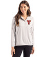 Texas Tech Red Raiders College Vault Cutter & Buck Coastline Recycled Double Peached Womens Hooded Pullover CONCRETE Front