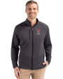 Texas Tech Red Raiders Alumni Cutter & Buck Peshastin Recycled GridFleece Mens Full Zip Jacket Black Heather Front