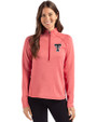 Texas Tech Red Raiders Cutter & Buck Peshastin Recycled GridFleece Womens Half Zip Pullover Red Heather Front