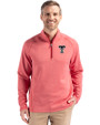 Texas Tech Red Raiders Cutter & Buck Peshastin Recycled GridFleece Mens Half Zip Pullover Red Heather Front