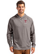 Texas Tech Red Raiders Alumni Cutter & Buck Adapt Recycled Soft Knit Stretch Mens Heathered Hooded Pullover Black Heather Front