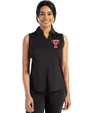 Texas Tech Red Raiders College Vault Cutter & Buck Forge Recycled Four-Way Stretch Womens Sleeveless Polo Black Front