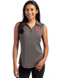 Texas Tech Red Raiders College Vault Cutter & Buck Forge Recycled Four-Way Stretch Womens Sleeveless Polo Dark Black Heather Front