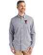 Texas Tech Red Raiders Alumni Cutter & Buck Skyline Recycled Gingham Mens Long Sleeve Button Down  Dress Shirt Black/White Front