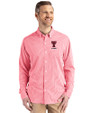 Texas Tech Red Raiders Alumni Cutter & Buck Skyline Recycled Gingham Mens Long Sleeve Button Down  Dress Shirt Red/White Front