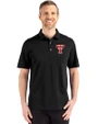 Texas Tech Red Raiders College Vault Cutter & Buck Advantage Refresh Recycled Cotton-Blend Pique Mens Big & Tall Polo Black Front