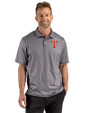 Texas Tech Red Raiders College Vault Cutter & Buck Pike Recycled Lattice Print Mens Big & Tall Polo Black Front