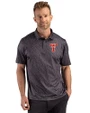 Texas Tech Red Raiders College Vault Cutter & Buck Pike Recycled Fern Print Mens Big & Tall Polo Black Front
