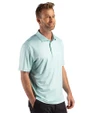Los Angeles Rams Mono - Cutter & Buck Pike Recycled Lattice Print Mens Polo Fresh Mint Side