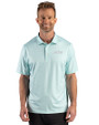 New York Jets Mono Cutter & Buck Pike Recycled Lattice Print Mens Polo Fresh Mint Front