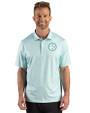 Pittsburgh Steelers Mono Cutter & Buck Pike Recycled Lattice Print Mens Polo Fresh Mint Front