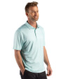 Pittsburgh Steelers Mono Cutter & Buck Pike Recycled Lattice Print Mens Polo Fresh Mint Side