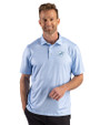 Miami Dolphins Mono Cutter & Buck Pike Recycled Lattice Print Mens Polo Atlas Light Blue Front