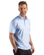 Miami Dolphins Mono Cutter & Buck Pike Recycled Lattice Print Mens Polo Atlas Light Blue Side
