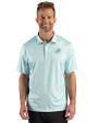 Miami Dolphins Mono Cutter & Buck Pike Recycled Lattice Print Mens Polo Fresh Mint Front